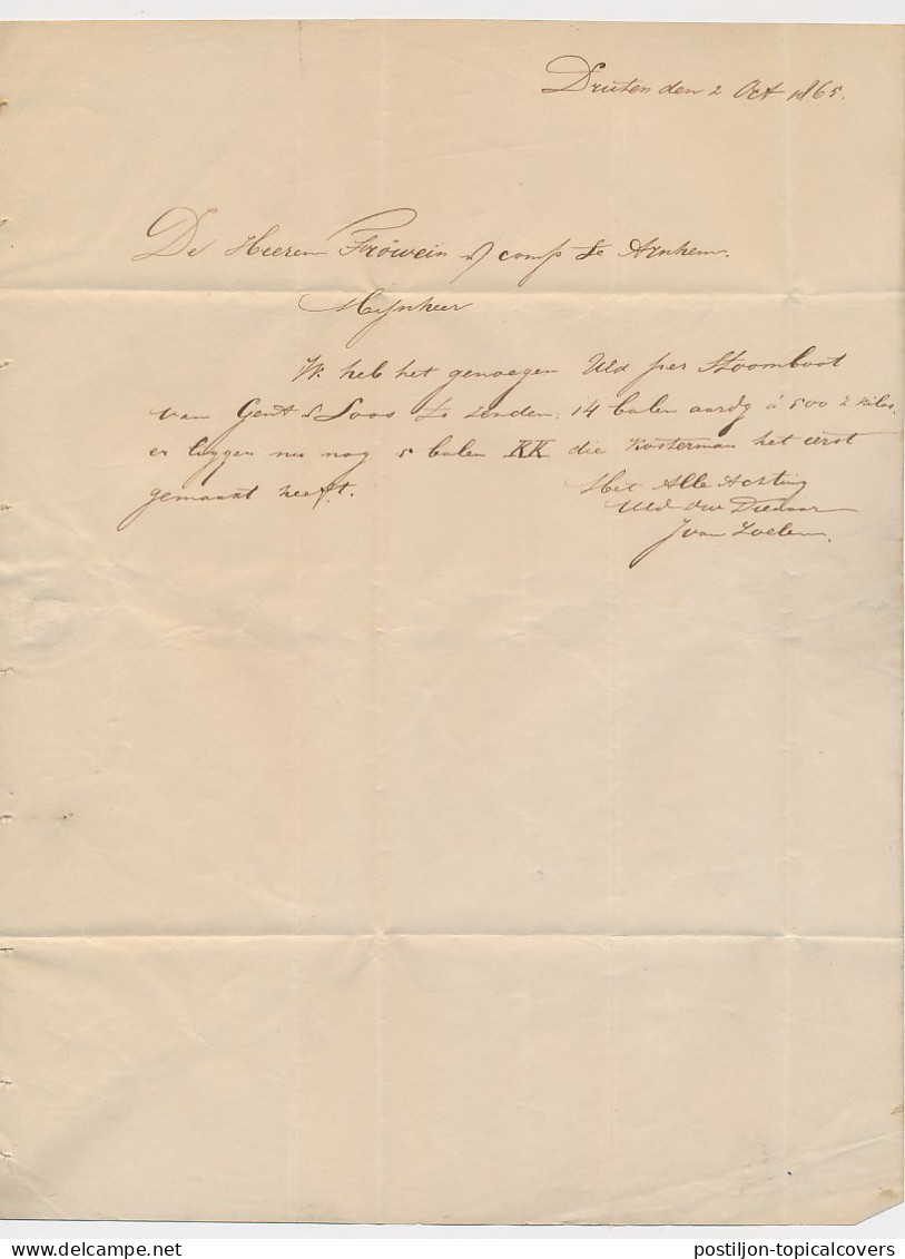 Druten - Arnhem 1865 - Per Van Gend En Loos - ...-1852 Voorlopers