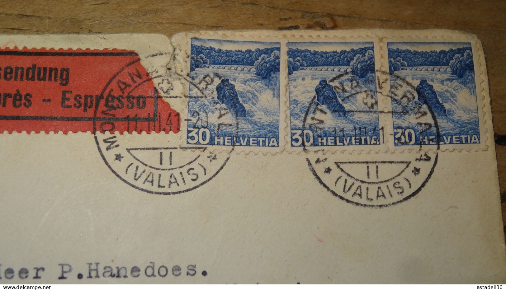 Enveloppe SUISSE, Censure, MONTANA VERMALA  - 1941  ............ Boite1 .............. 240424-270 - Briefe U. Dokumente