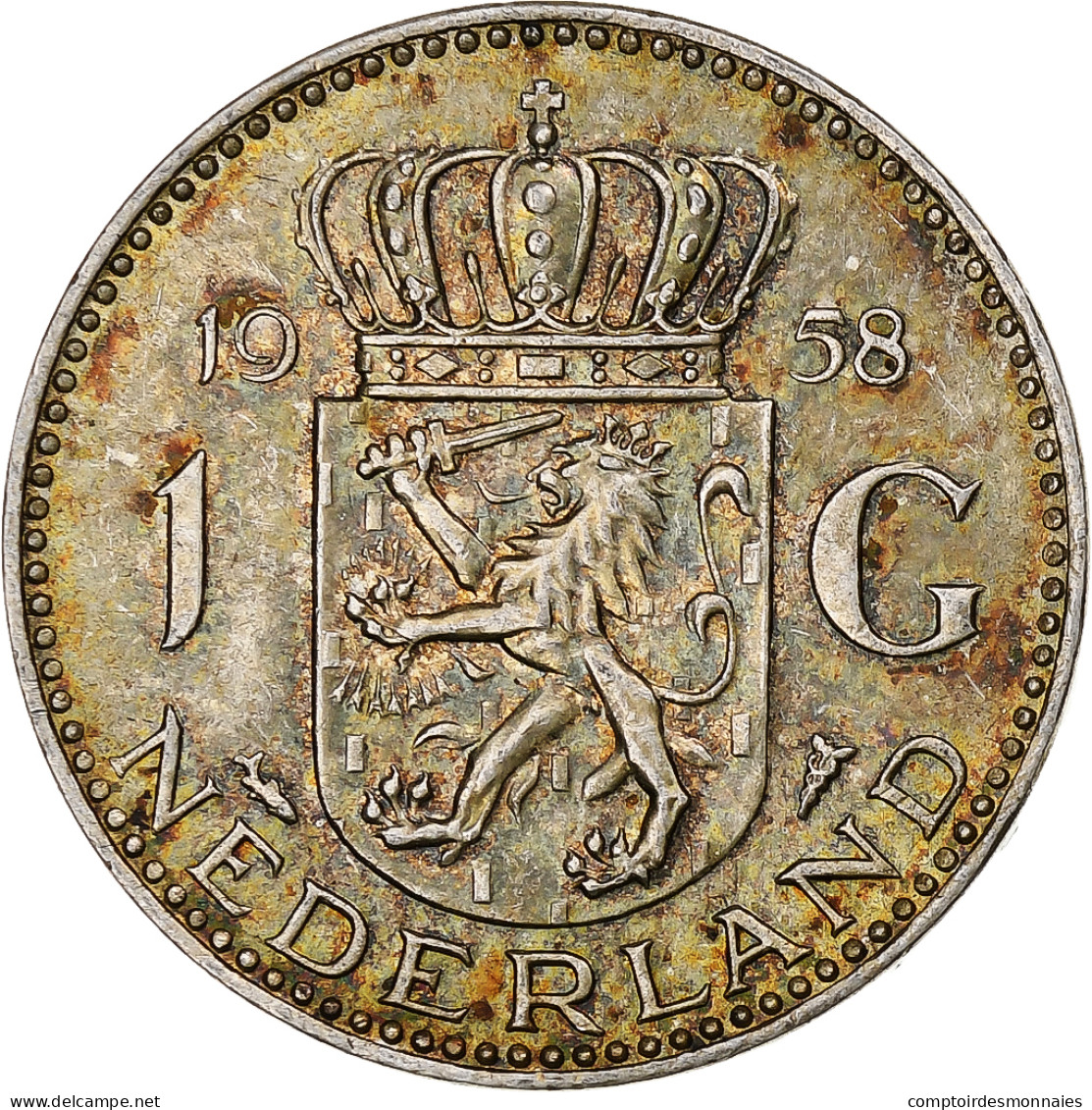 Pays-Bas, Juliana, Gulden, 1958, Utrecht, Argent, SUP+, KM:184 - 1948-1980 : Juliana