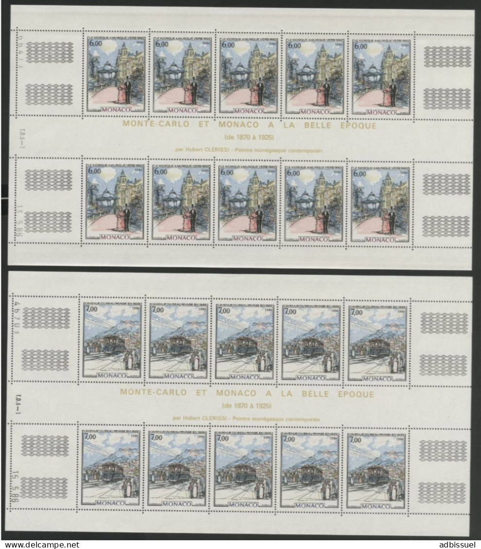 MONACO N° 1543 + 1544 En Feuilles Complètes De 10 Ex. Neuves ** (MNH) Avec Coin Daté Voir Suite - Unused Stamps