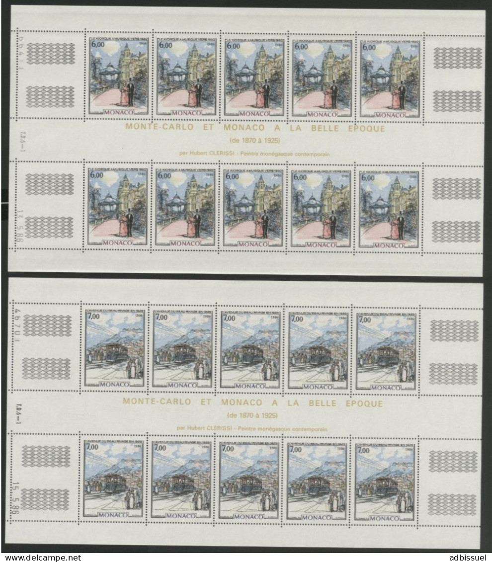 MONACO N° 1543 + 1544 En Feuilles Complètes De 10 Ex. Neuves ** (MNH) Avec Coin Daté Voir Suite - Ungebraucht