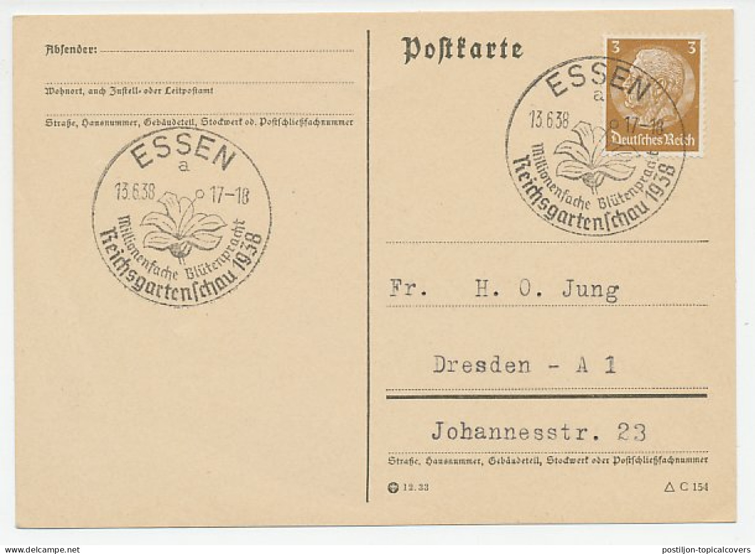 Card / Postmark Deutsches Reich / Germany 1938 Garden Exhibition - Other & Unclassified
