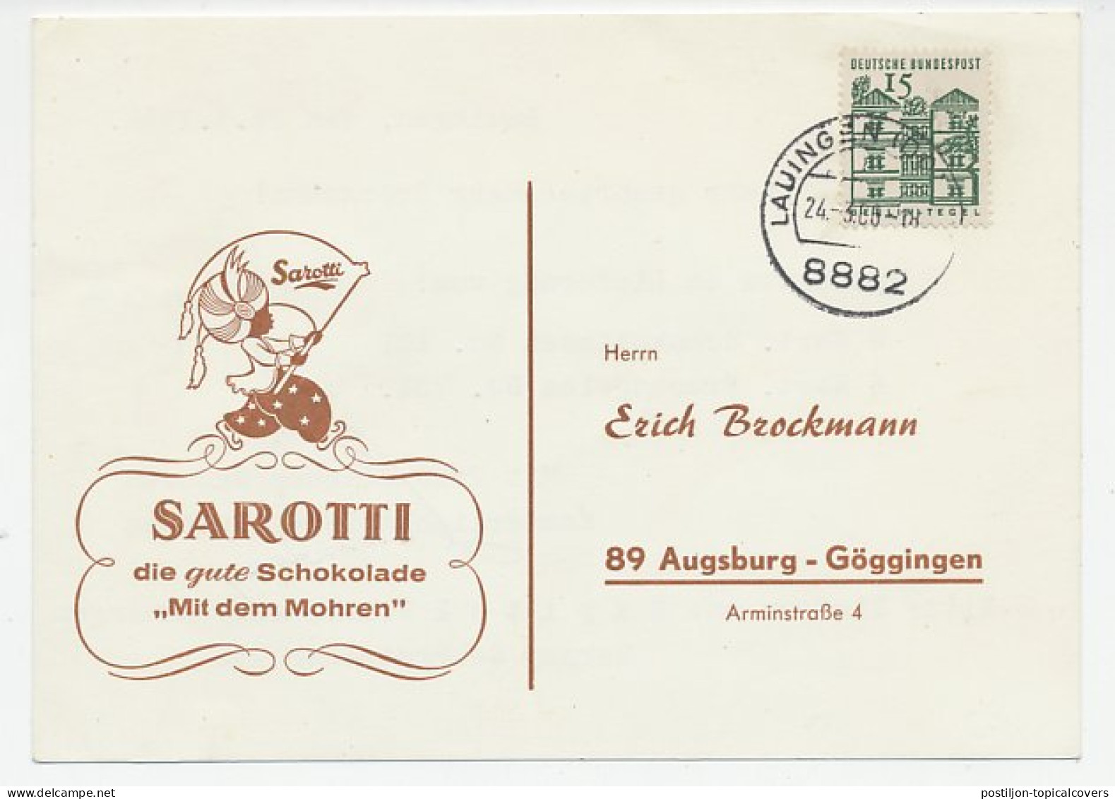 Illustrated Card Germany 1966 Chocolate - Moors - Levensmiddelen