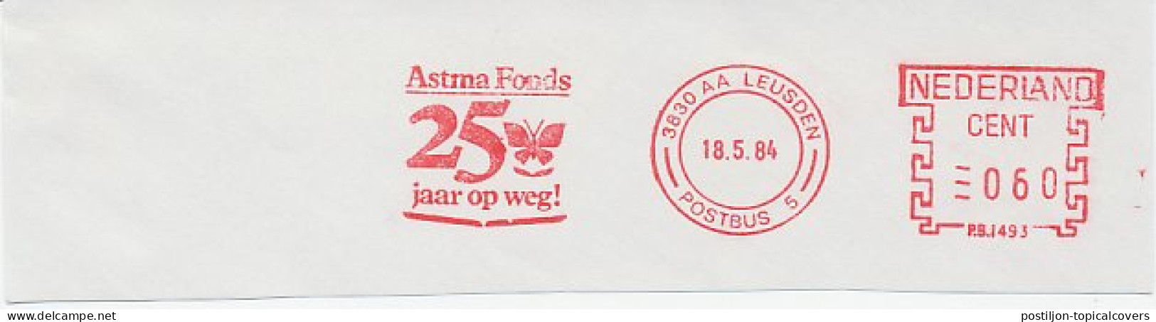Meter Cut Netherlands 1984 Asthma Fund - Butterfly - Altri & Non Classificati