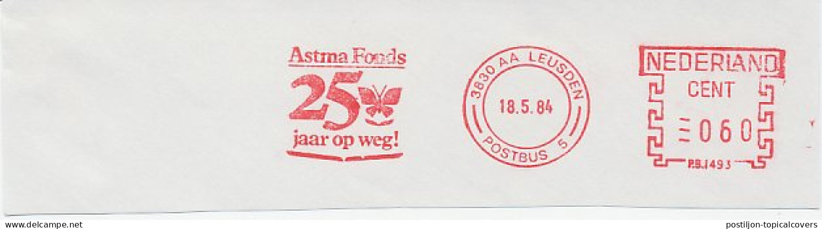 Meter Cut Netherlands 1984 Asthma Fund - Butterfly - Otros & Sin Clasificación