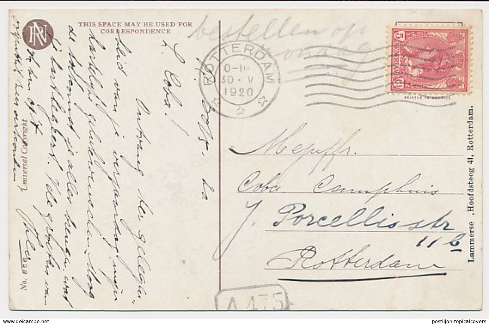Bestellen Op Zondag - Locaal Te Rotterdam 1920 - Briefe U. Dokumente