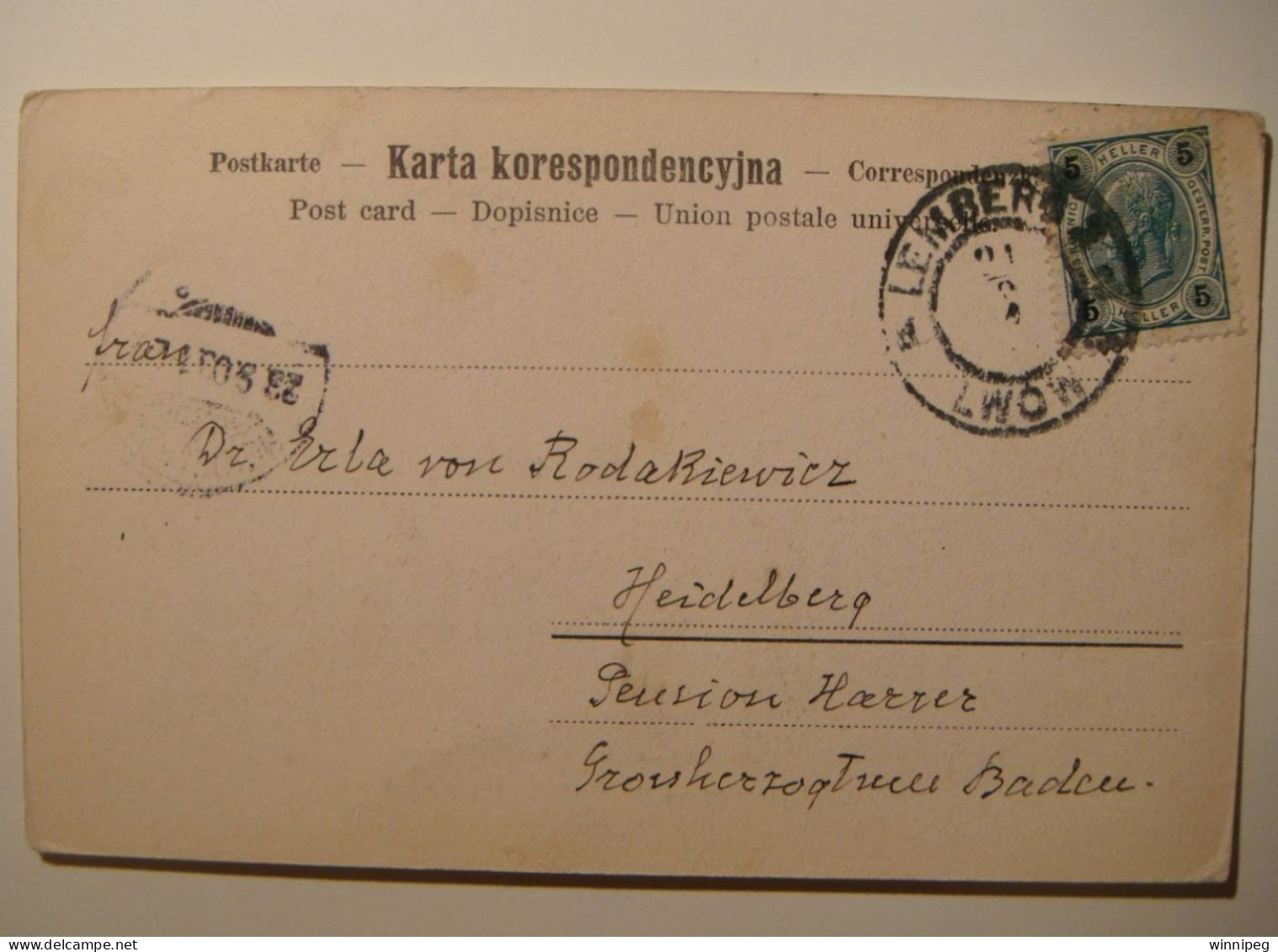 Lwow.Lemberg.Plac Mariacki.Salon Mal.polsk.1902.To Dr.Erla Von Bodakiewicz.Poland.Ukraine. - Oekraïne