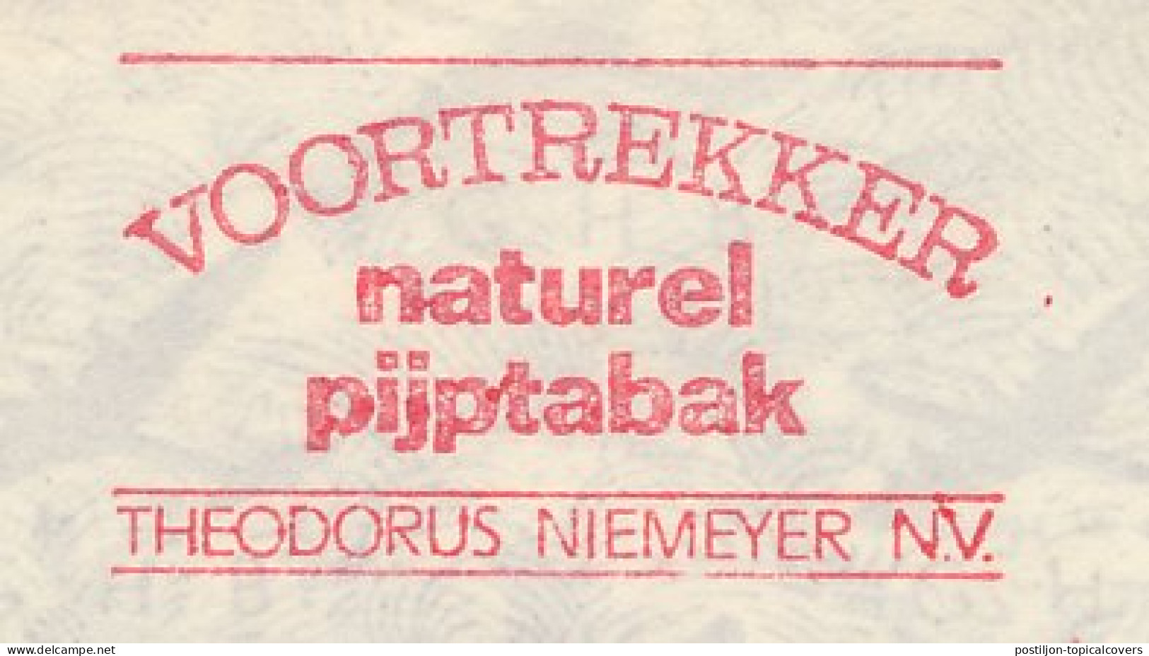 Meter Cover Netherlands 1971 Natural Pipe Tobacco - Voortrekker - Pioneer - Groningen - Tabaco