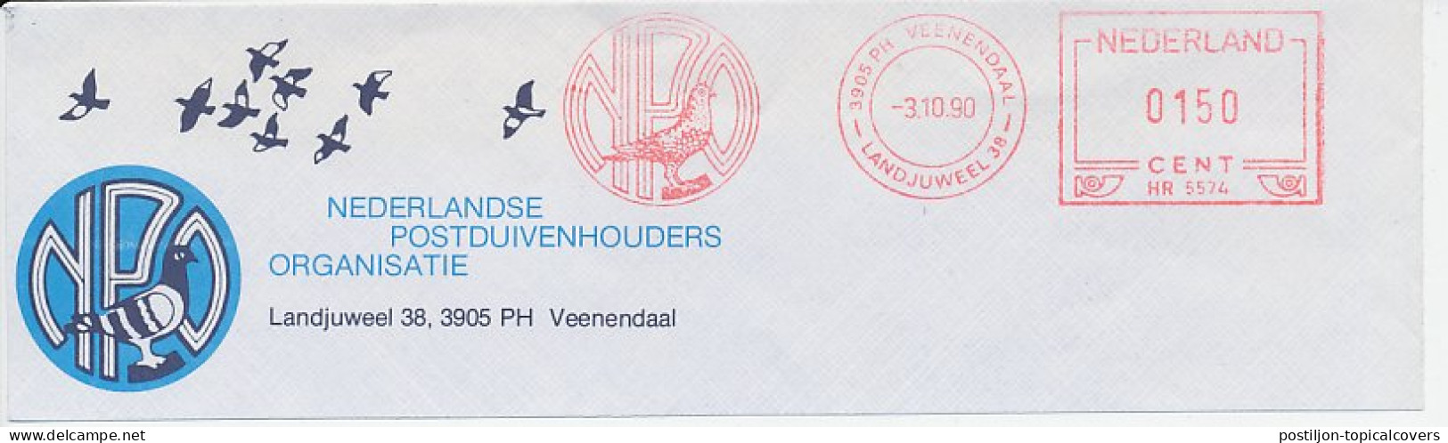 Meter Top Cut Netherlands 1990 Bird - Pigeon - Dutch Pigeon Keeper Organization - Altri & Non Classificati