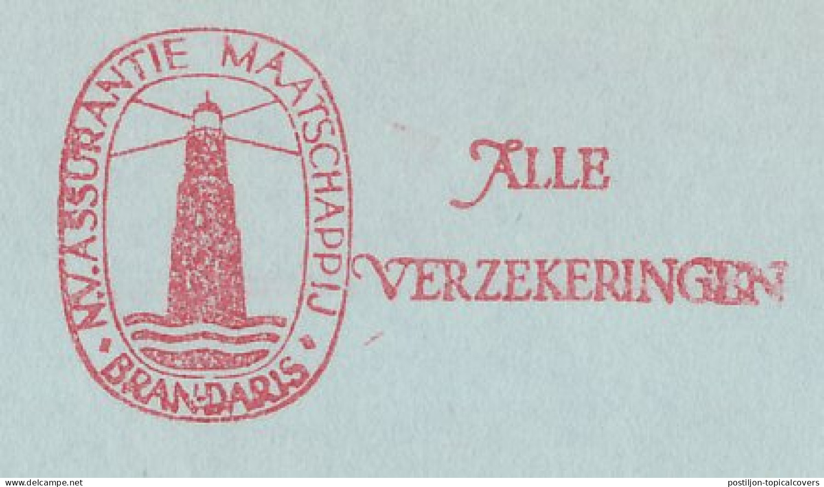 Meter Cover Netherlands 1961 Lighthouse - Brandaris - Amsterdam - Leuchttürme