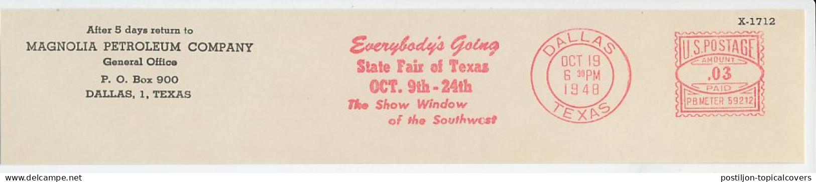 Meter Top Cut USA 1948 State Fair Of Texas - Carnevale