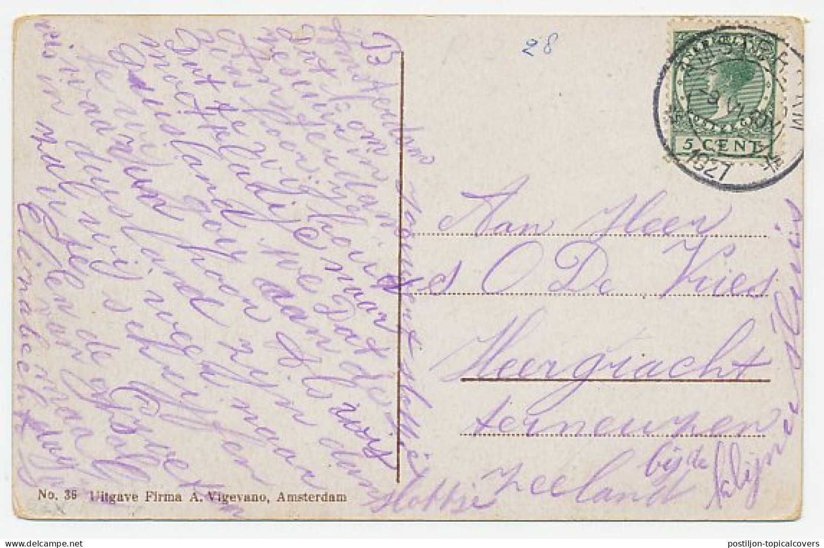 Prentbriefkaart Postkantoor Amsterdam 1927 - Other & Unclassified