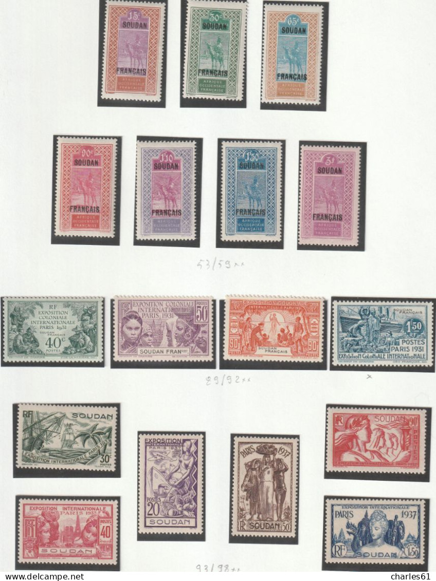 SOUDAN - COLLECTION - Neufs **/*/obl (1894-19944) Cote + 900€ - Unused Stamps