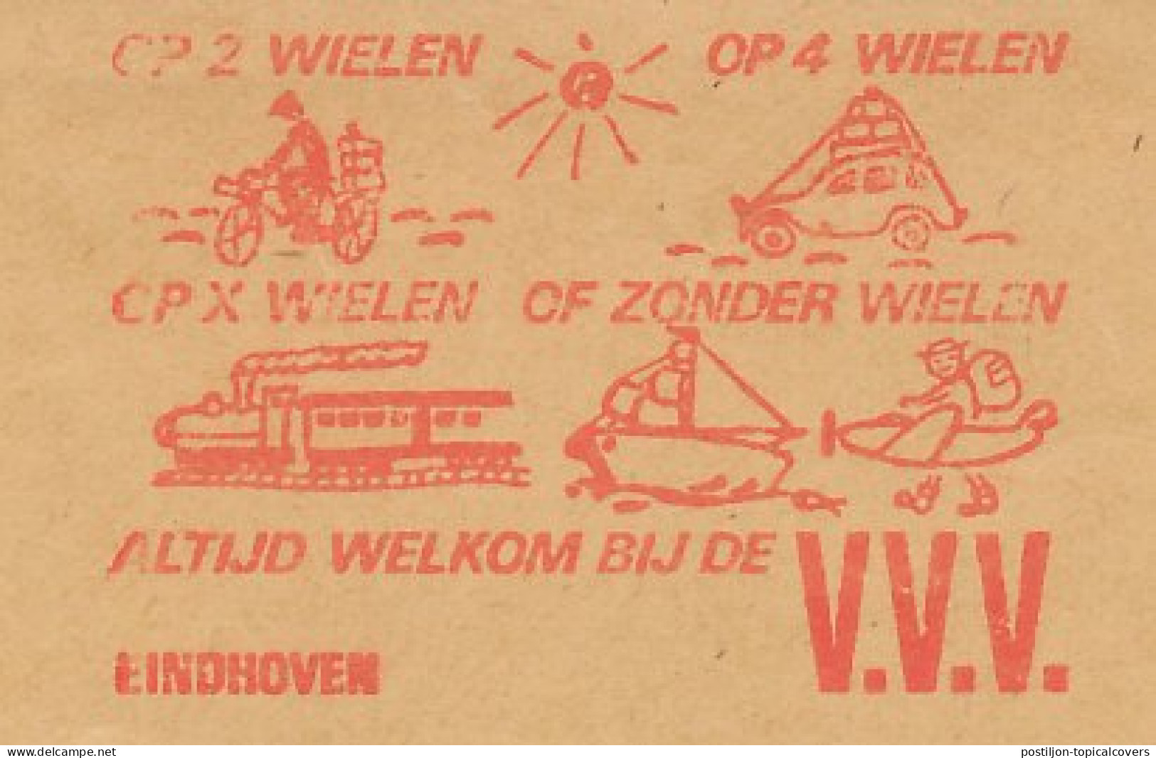 Meter Cut Netherlands 1968 Bicycle - Car - Train - Boat - Airplane - V.V.V. - Radsport