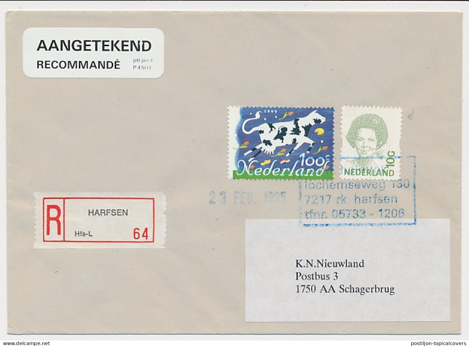 MiPag / Mini Postagentschap Aangetekend Harfsen 1995 - Sin Clasificación