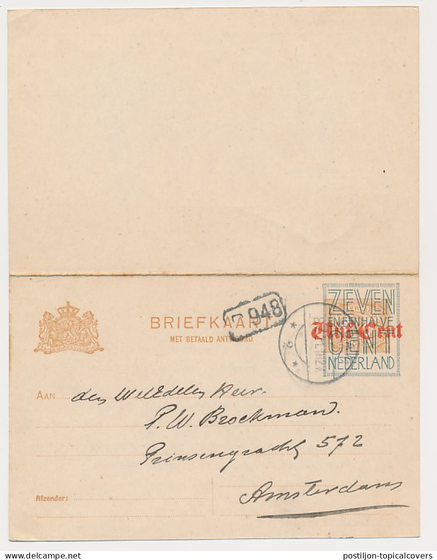 Briefkaart G. 141 II Edam - Amsterdam 1921 5.00 - Postal Stationery