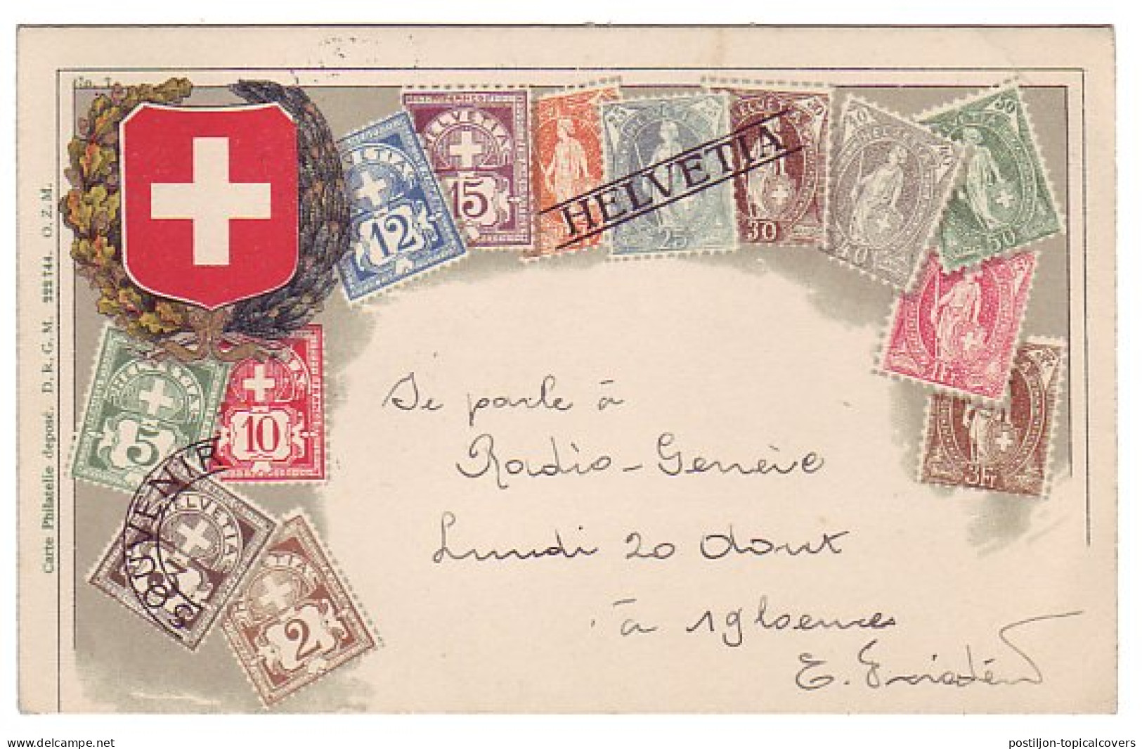Picture Postcard Switzerland 1934 Stamps Helvetia - Autres & Non Classés