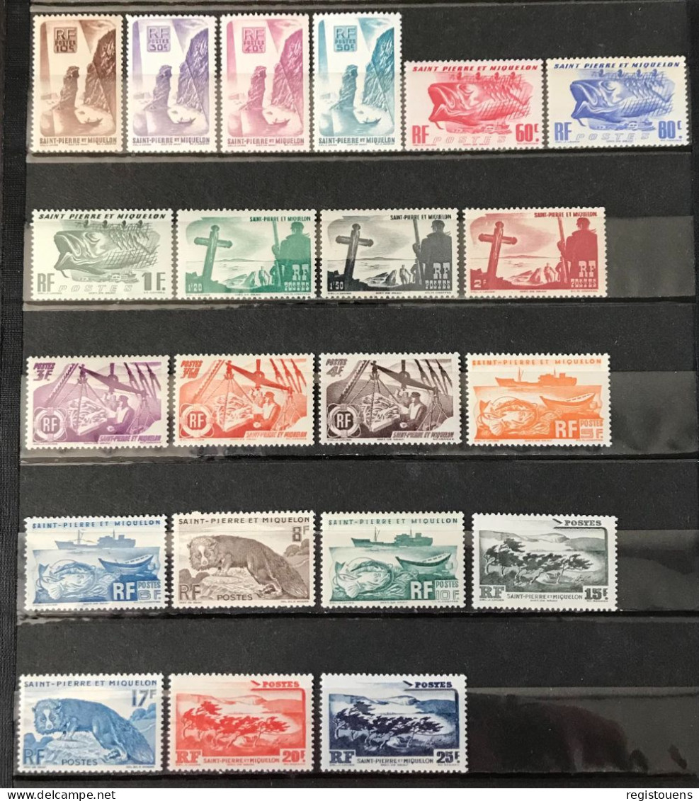 Lot De 21 Timbres Neufs* Saint Pierre Et Miquelon 1947 - Nuevos