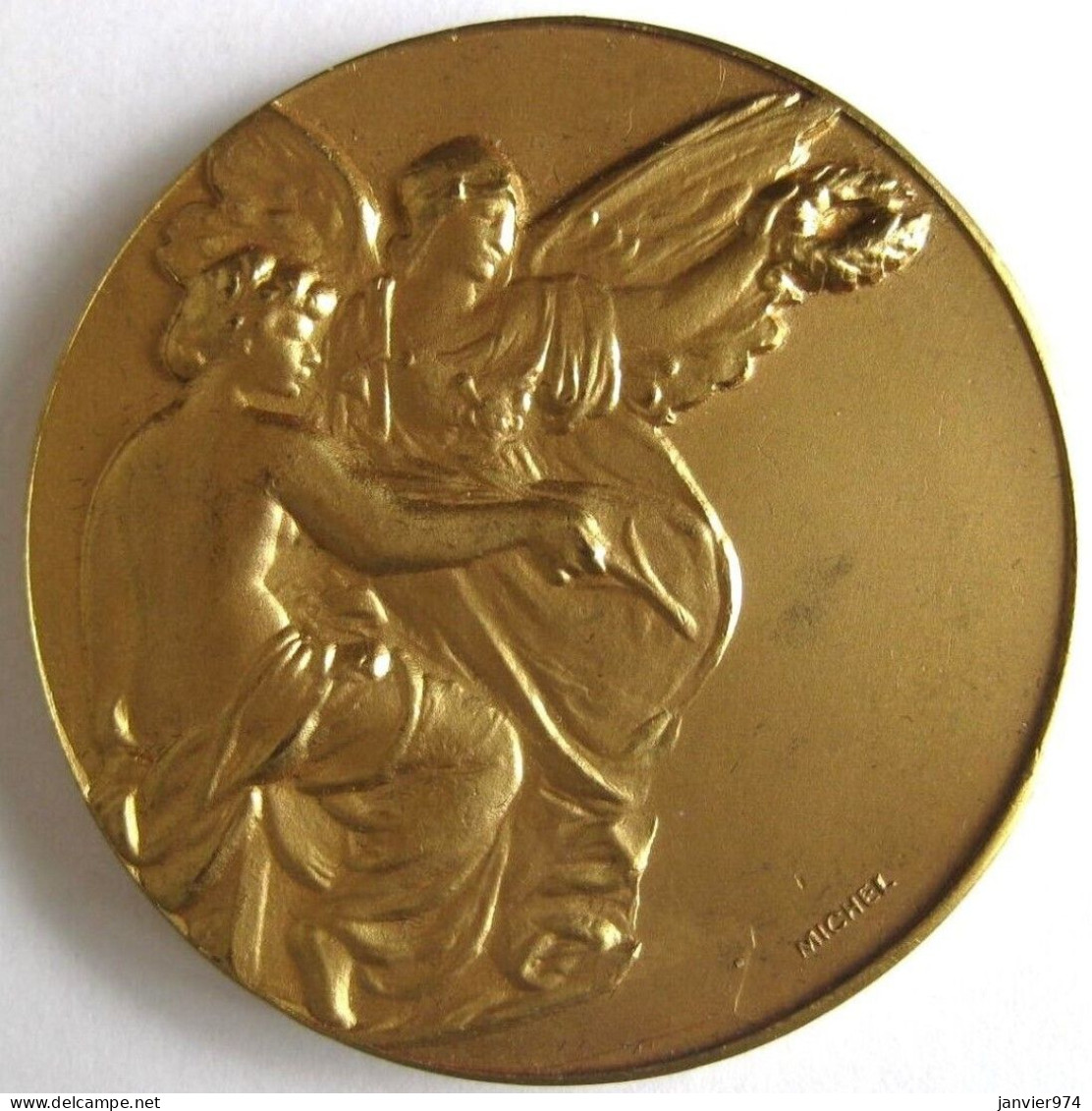 Médaille En Bronze Dorée,  IXe Salon International Des Inventeurs Bruxelles 1960 Par Michel - Other & Unclassified