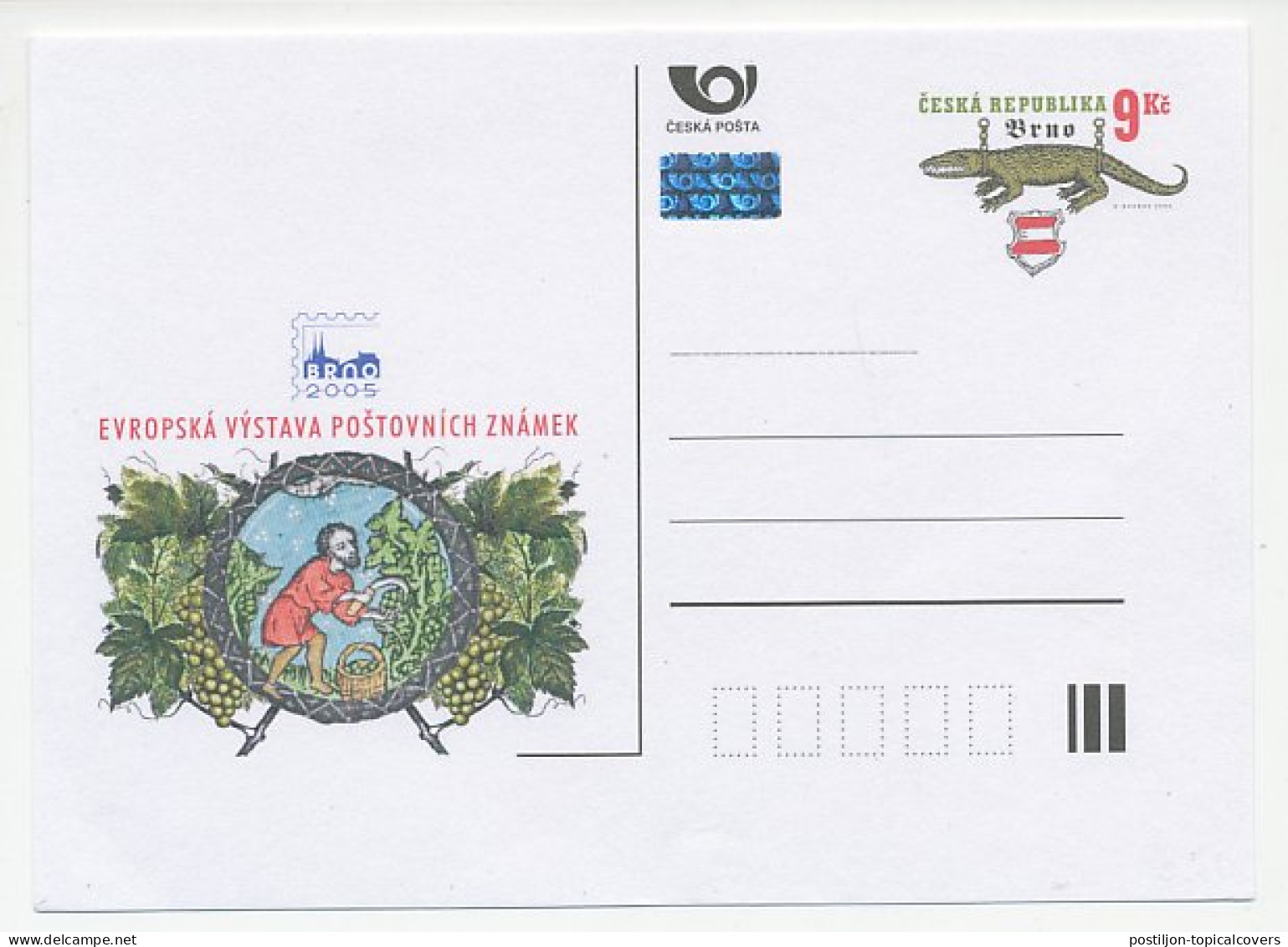 Postal Stationery Czech Republic 2005 Wine - Viniculture - Vini E Alcolici