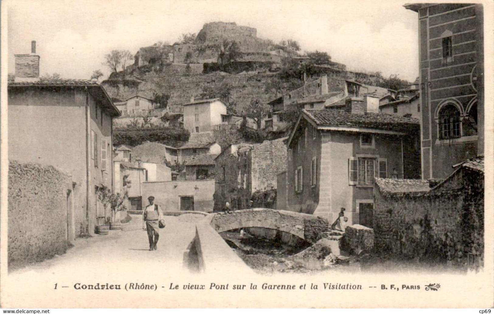 Condrieu Vieux Pont Sur La Garenne Et La Visitation Rhône 69420 N°1 Dos Vert Cpa Non Ecrite Au Dos TB.Etat - Condrieu