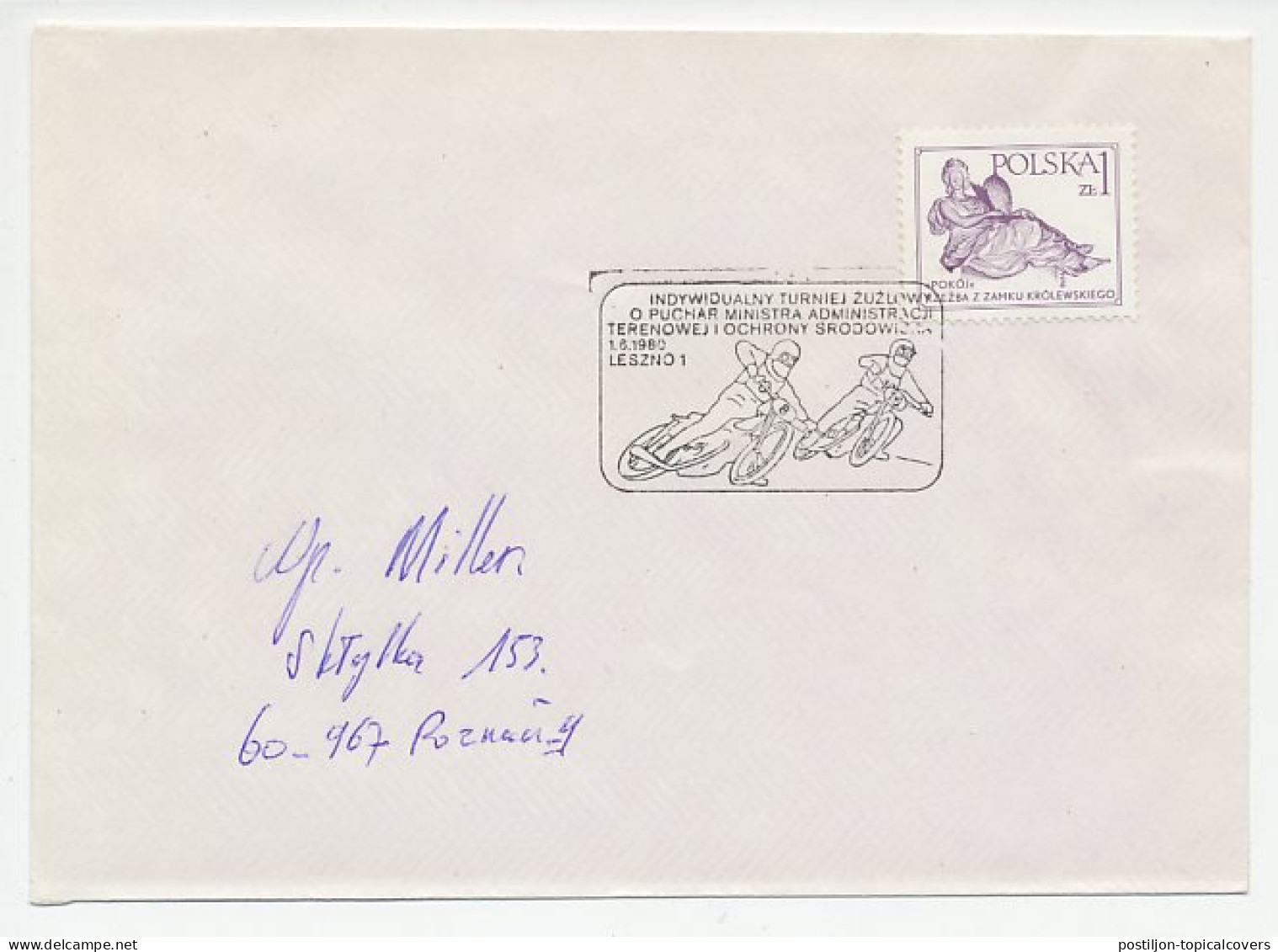 Cover / Postmark Poland 1980 Motor Speedway -  - Motos