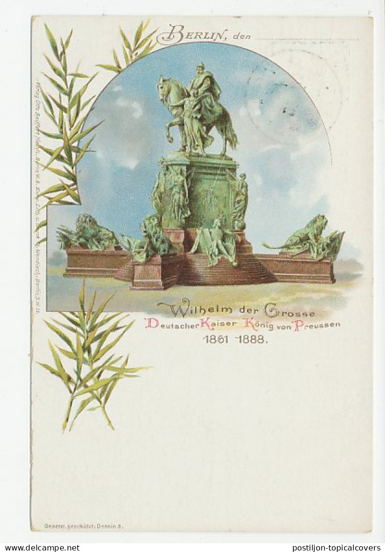 Postal Stationery Germany 1897 Emperor Wilhelm I  - Sculpture