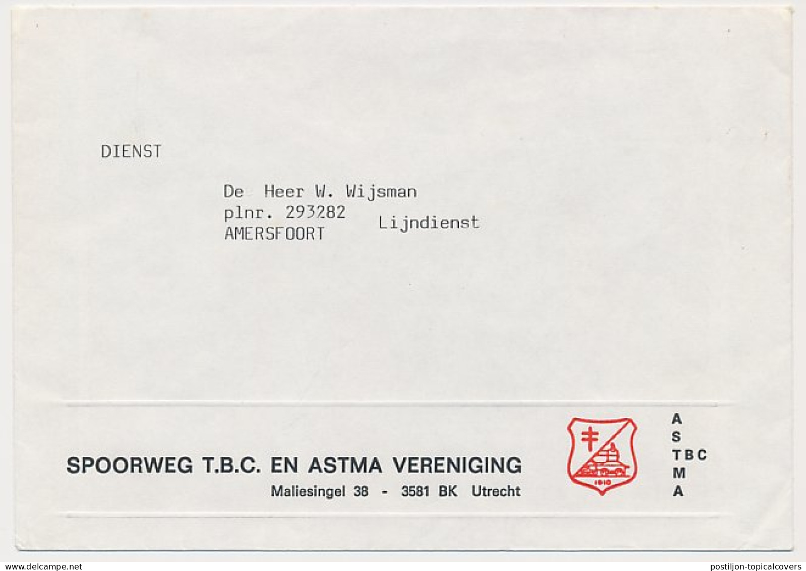Dienst Spoorweg TBC En Astma Vereniging Utrecht  - Unclassified