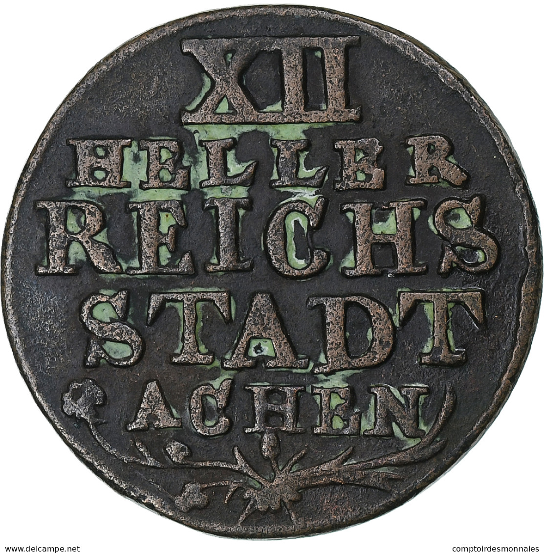 Ville Impériale D'Aix-la-Chapelle, 12 Heller, 1767, Aix, Cuivre, TTB, KM:51 - Small Coins & Other Subdivisions