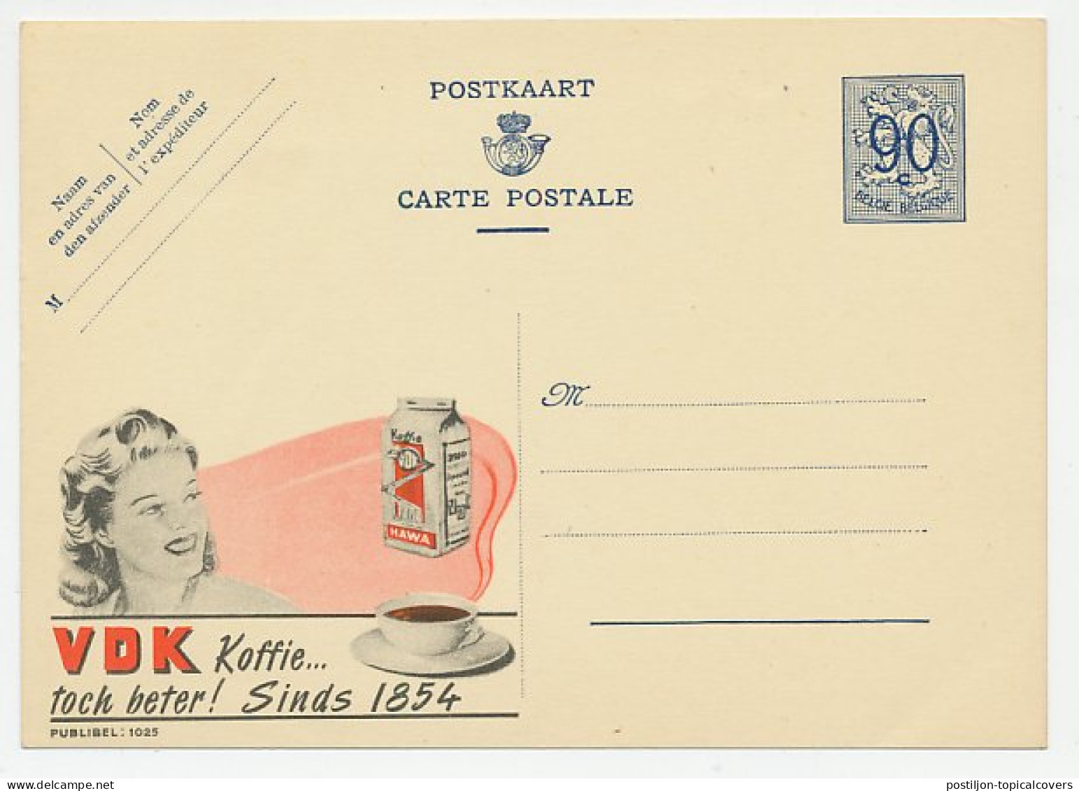 Publibel - Postal Stationery Belgium 1951 Coffee - VDK - Sonstige & Ohne Zuordnung