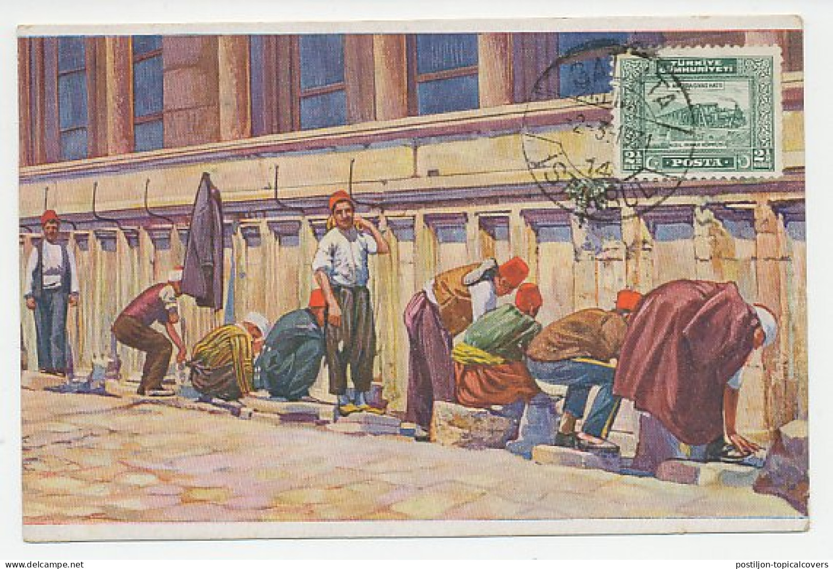Postcard Turkey 1931 Ablutions Before Prayer - Other & Unclassified