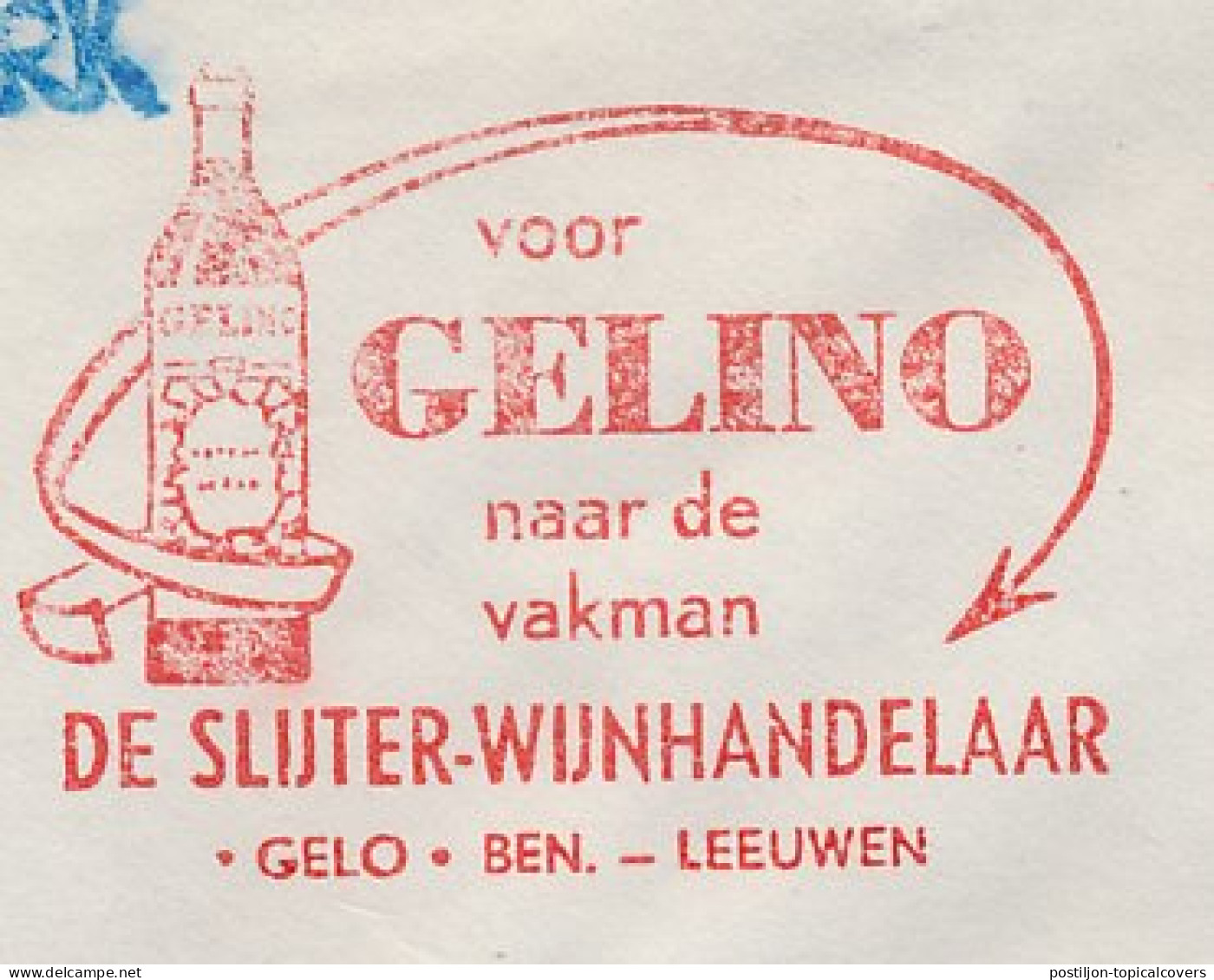 Meter Cover Netherlands 1963 Liquor Store - Wine Trade - Gelino - Wein & Alkohol