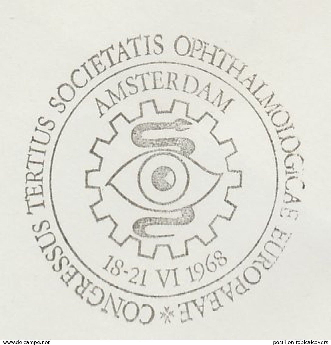 Cover / Postmark Netherlands 1968 European Ophthalmic Congress - Other & Unclassified