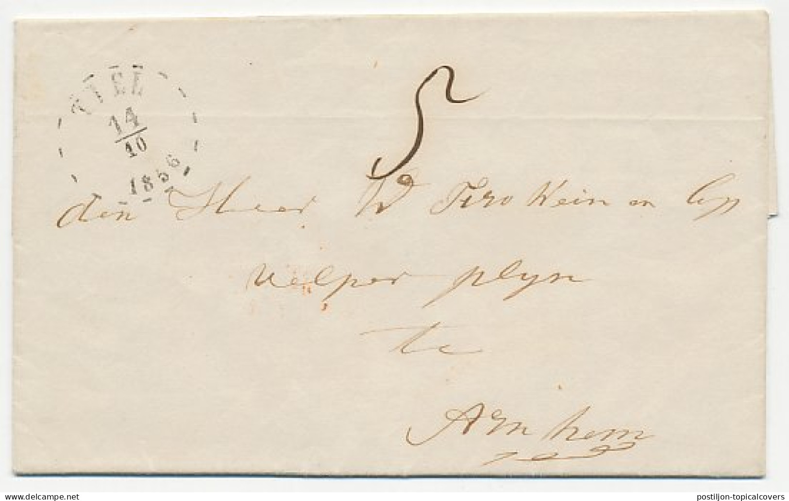 Gebroken Ringstempel : Tiel 1856 - Briefe U. Dokumente