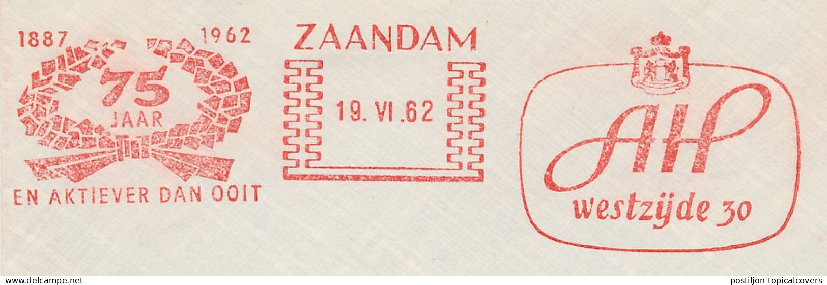 Meter Cover Netherlands 1962 75 Years Albert Heijn - Zaandam - Non Classés