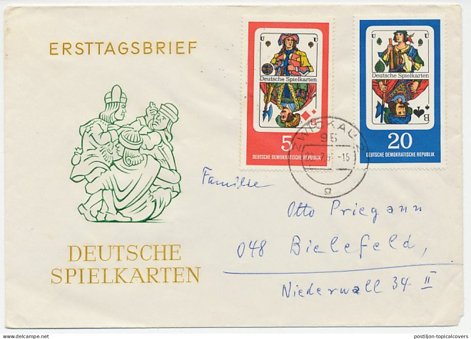 Cover / Postmark DDR / Germany 1967 Playing Cards  - Non Classés