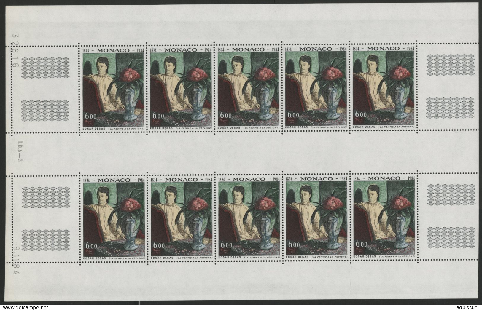 MONACO N° 1455 En Feuille Complète De 10 Ex. Neufs ** (MNH) Avec Coin Daté Voir Suite - Unused Stamps