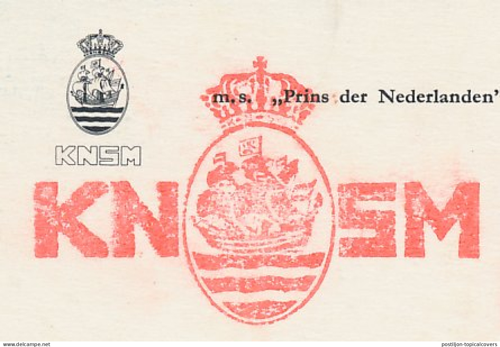 Meter Picture Postcard Netherlands 1963 KNSM - Royal Dutch Steamship Company  - Schiffe