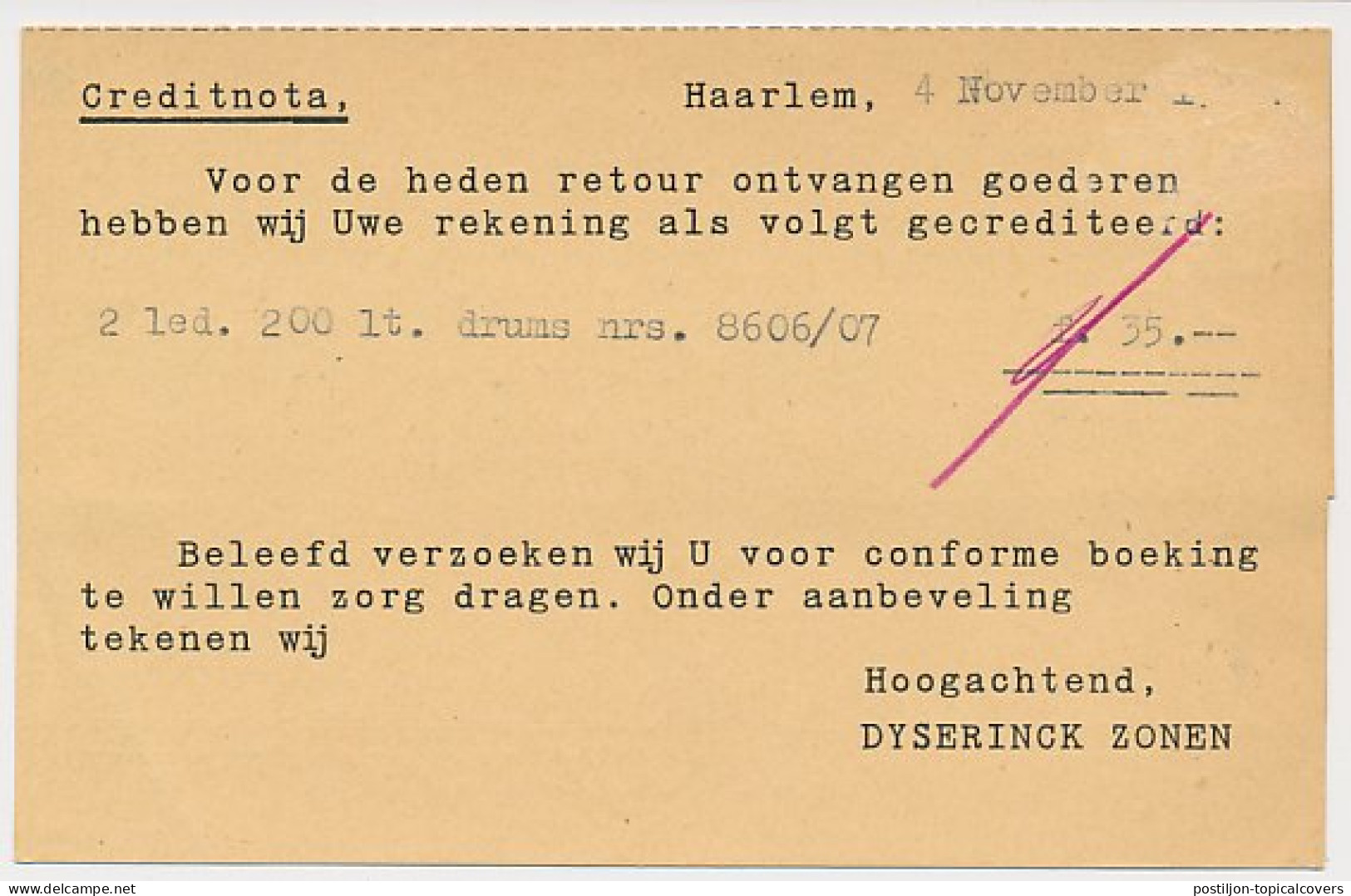 Firma Briefkaart Haarlem 1954 - Olie - Unclassified