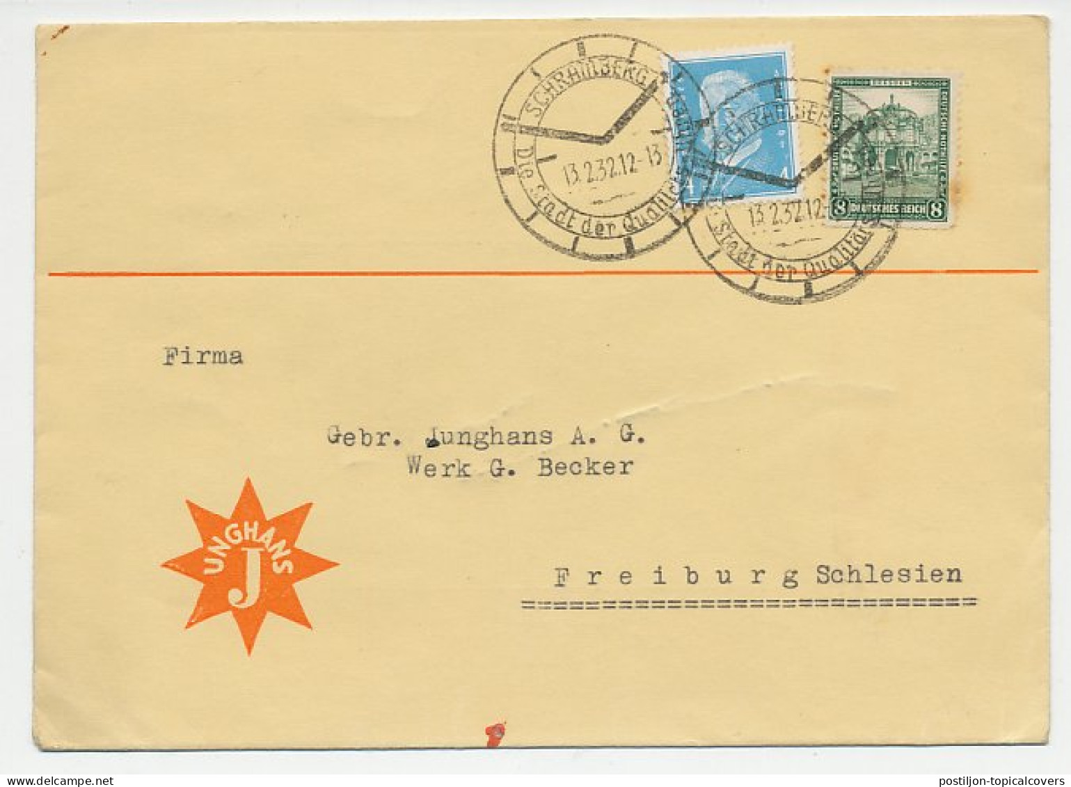Illustrated Cover / Postmark Germany 1932 Clock - Orologeria