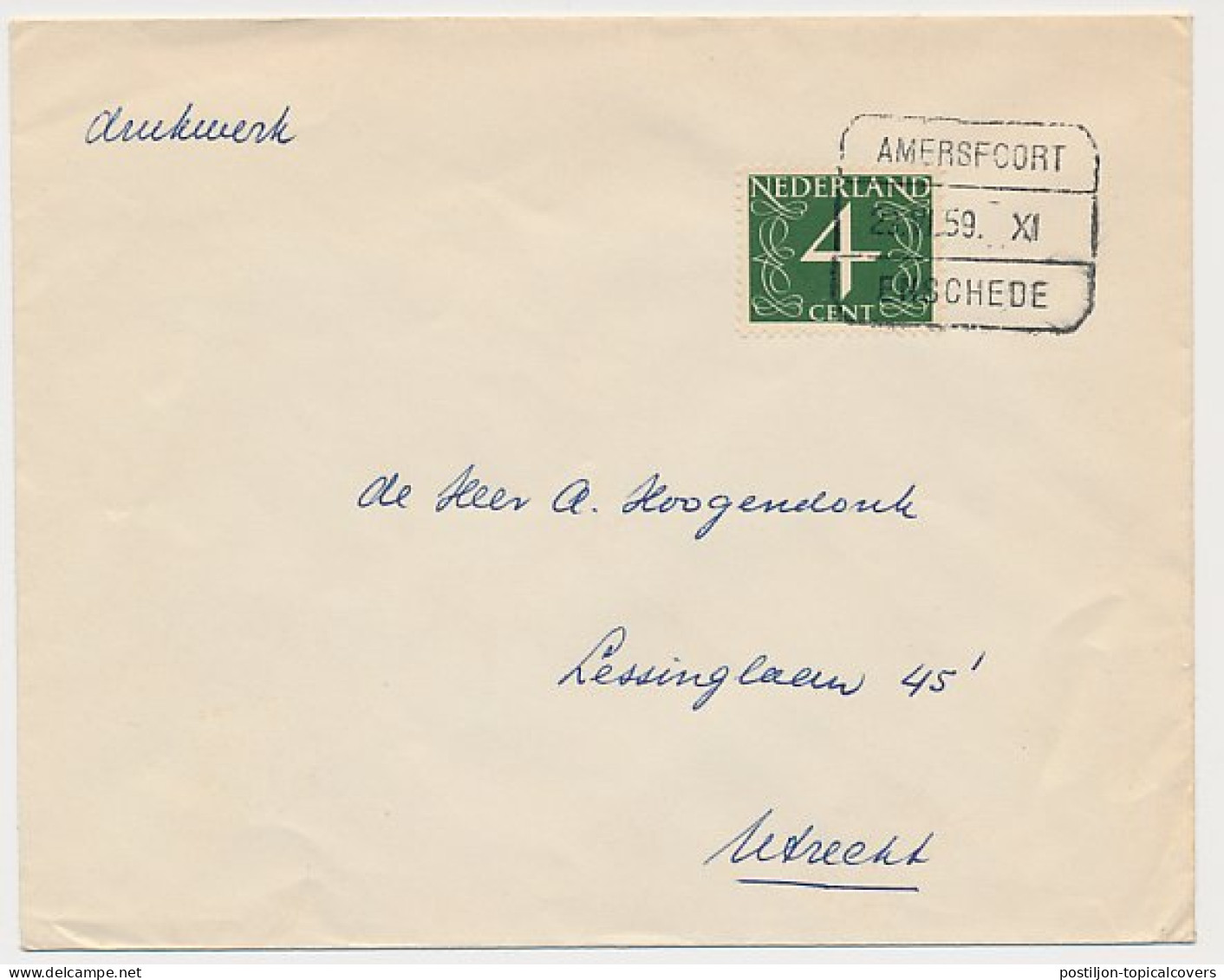 Treinblokstempel : Amersfoort - Enschede XI 1959 - Sin Clasificación