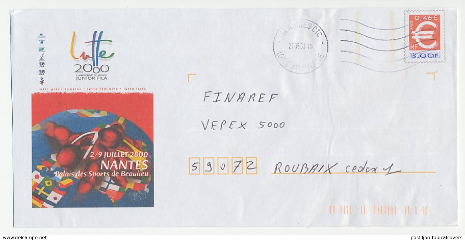 Postal Stationery / PAP France 2000 Wrestling - World Championship - Andere & Zonder Classificatie