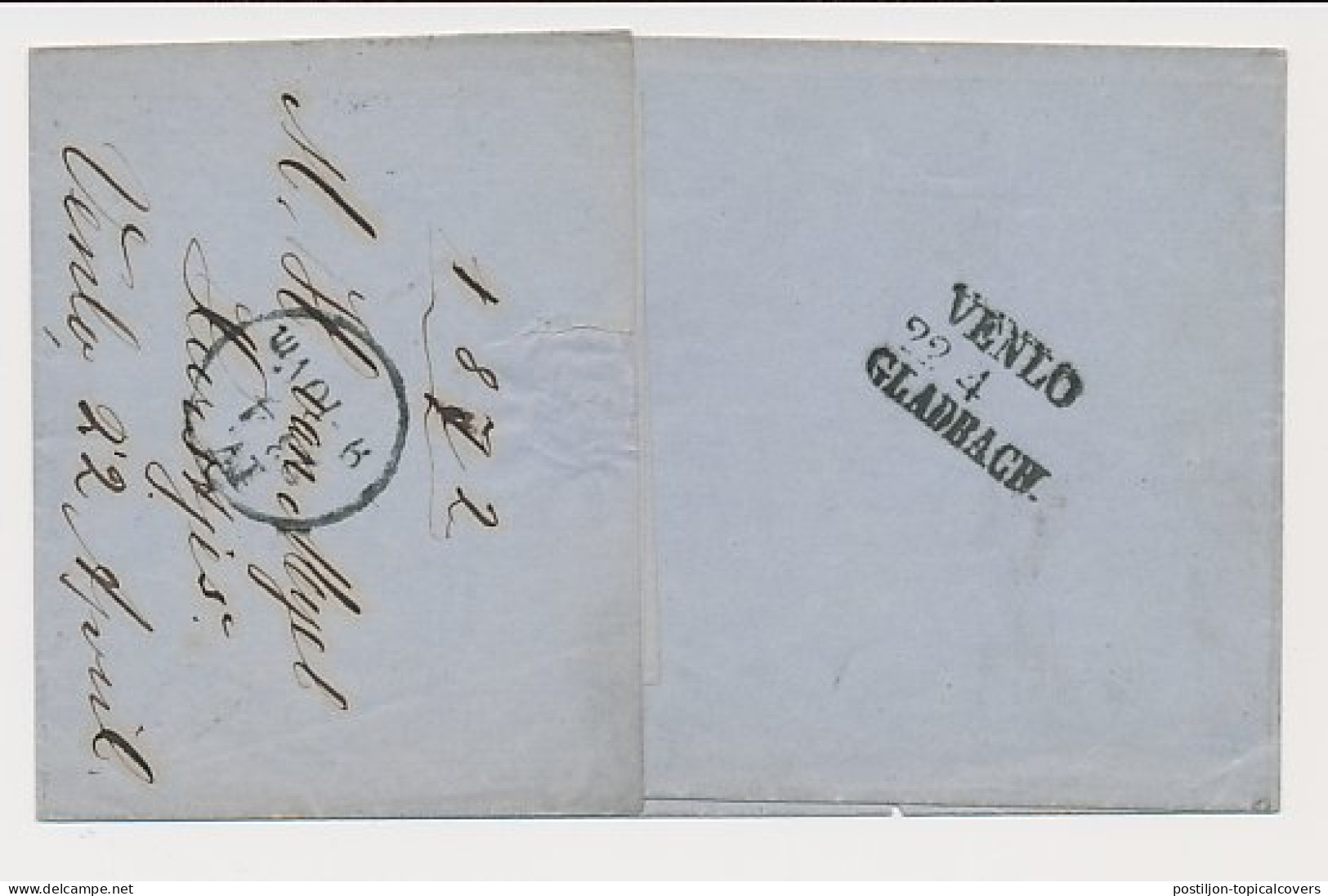 Venlo - Treinstempel Venlo - Gladbach - Duitsland 1870 - Lettres & Documents