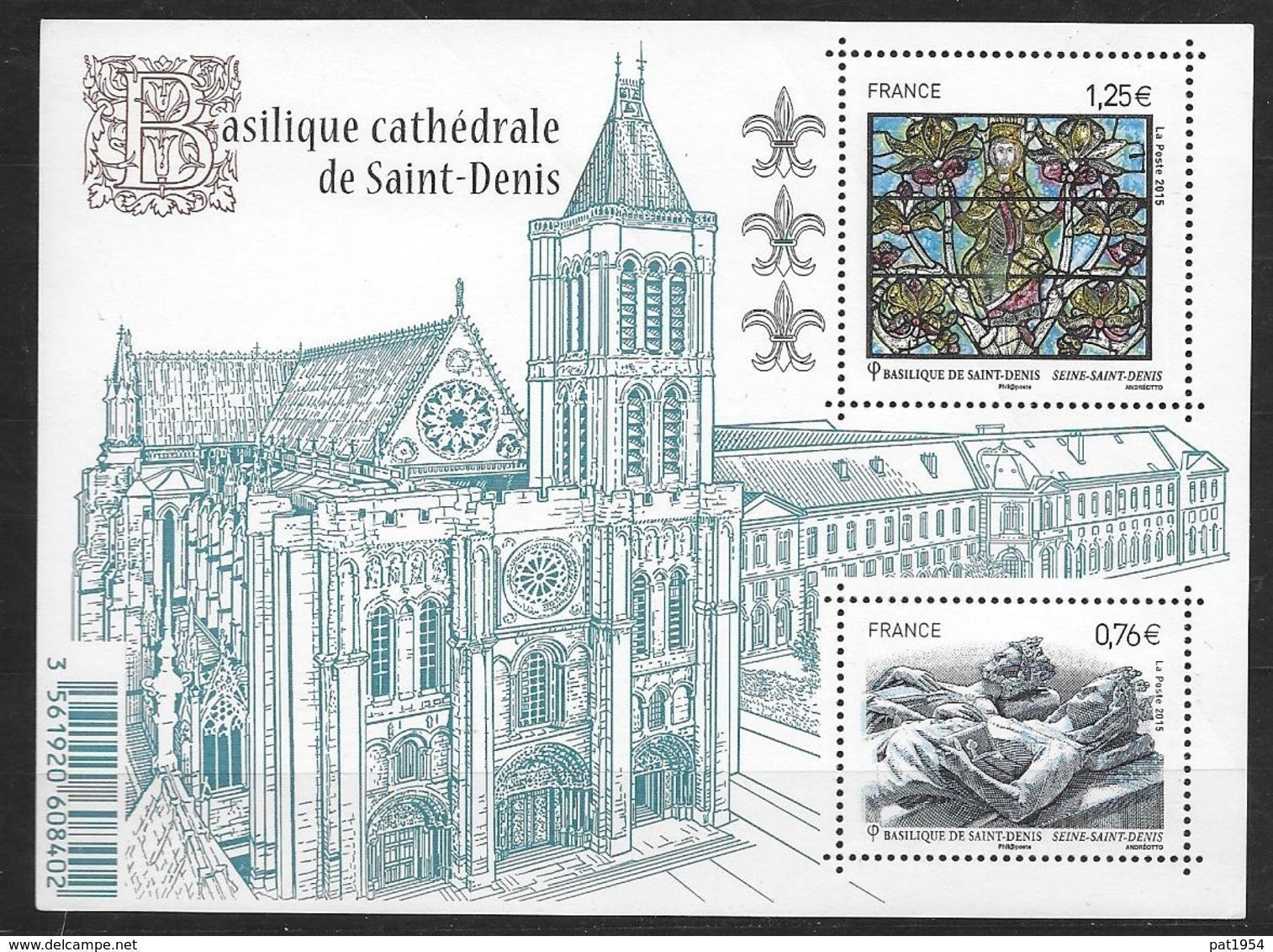 France 2015 Bloc Feuillet N° F4930 Neuf Cathédrale De St Denis à La Faciale + 10% - Mint/Hinged