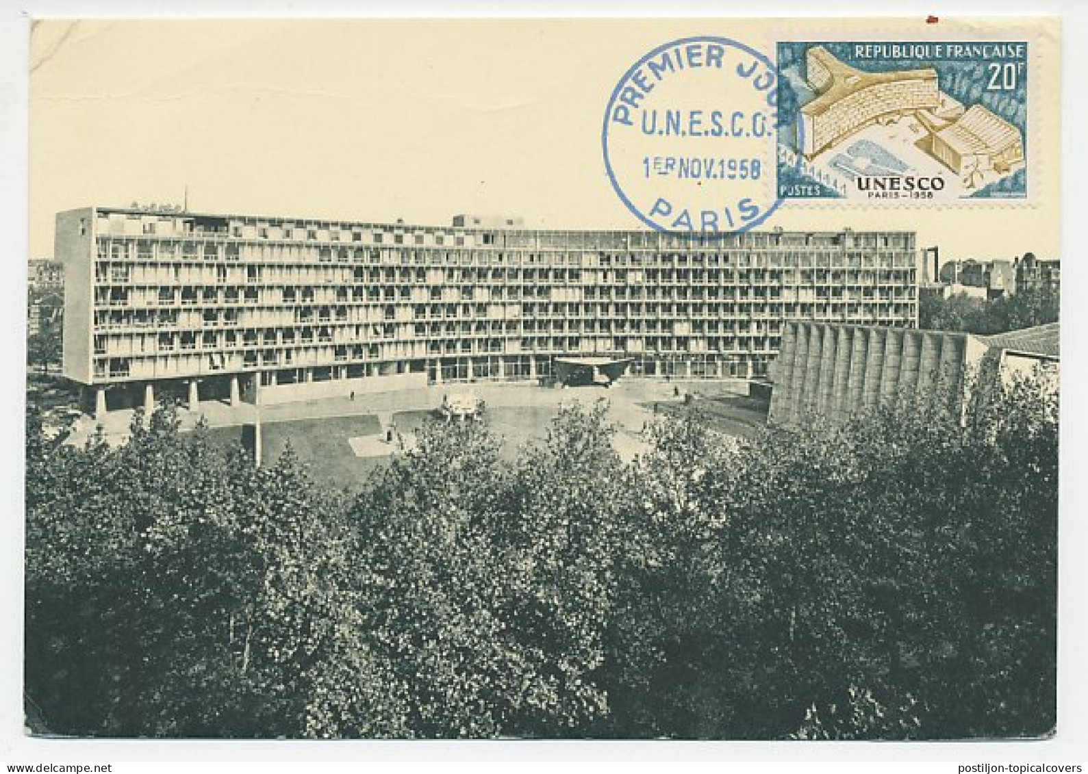 Maximum Card France 1958 UNESCO - Palace - VN