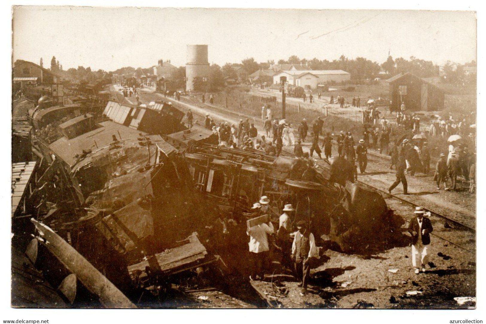 Catastrophe Du 14/08/1910. Tamponnement Vue D'en Haut. Carte Photo - Saujon