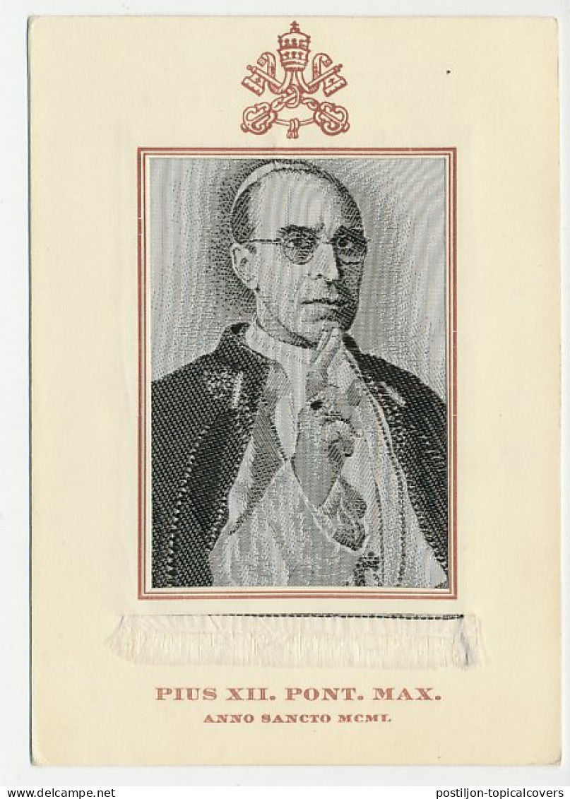 Fabrics Postcard / Postmark Germany 1952 Pope Pius XII - Other & Unclassified