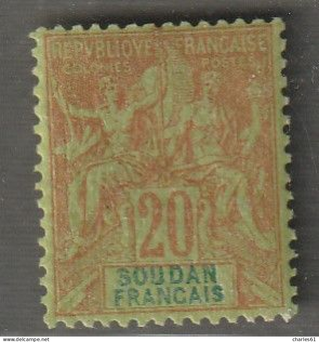 SOUDAN - N°9 * (1894) 20c Brique Sur Vert - Unused Stamps