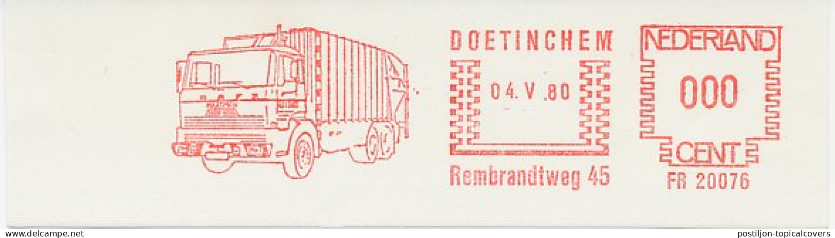 Meter Proof / Test Strip Netherlands 1980 Garbage Truck - Camions