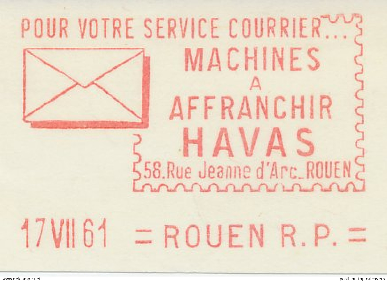 Meter Cut France 1961 Havas - Viñetas De Franqueo [ATM]